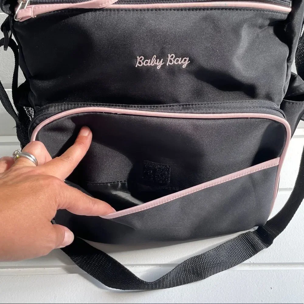 Cudlie Accessories Multi Pocket Top Zip Black Baby Diaper Bag
